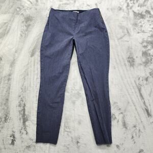 Maurices Pants Womens 10 Blue White Striped Skinny Ankle Side Zip Stretch Office